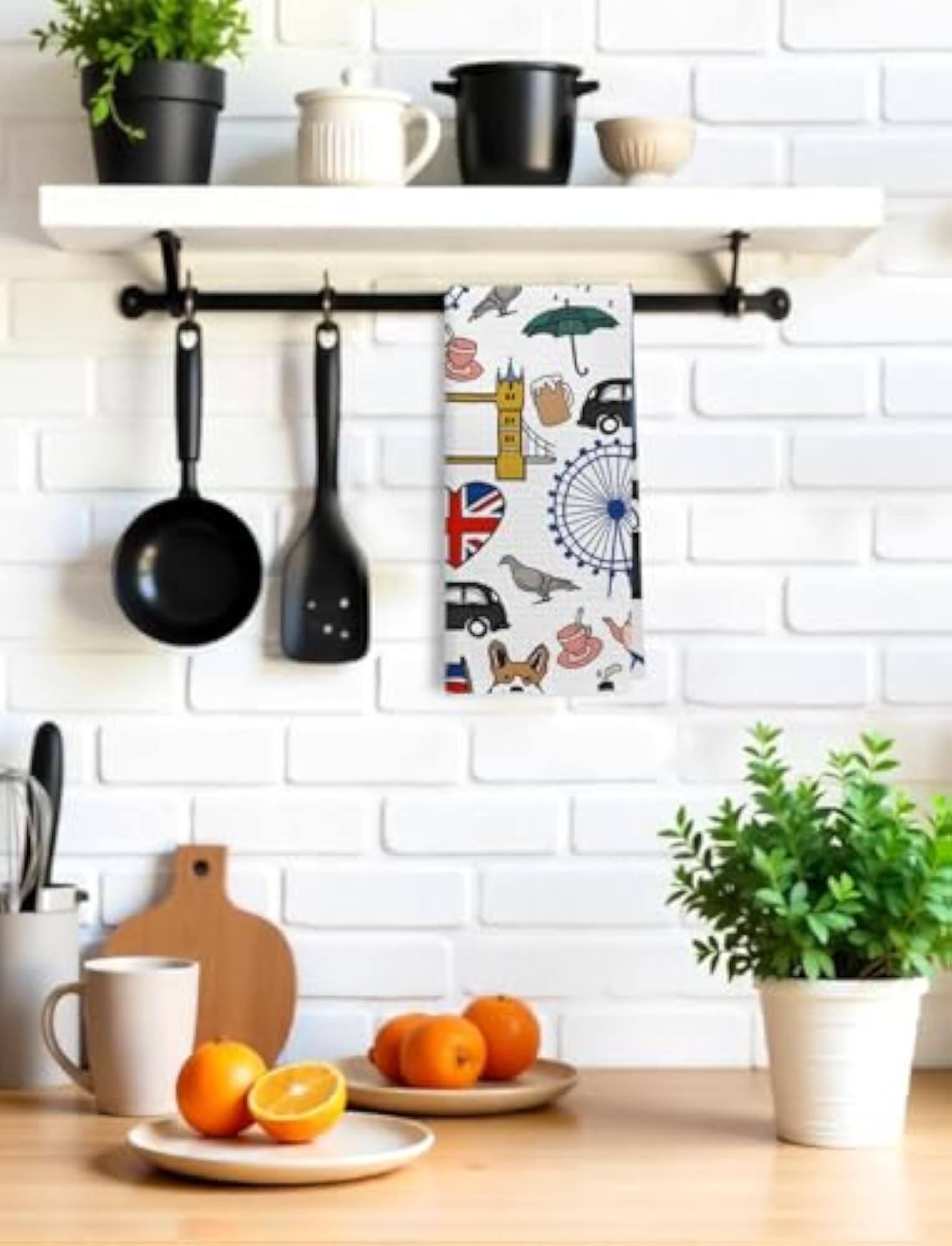 British London Kitchen Towels, Decorative Hand Towel Gift